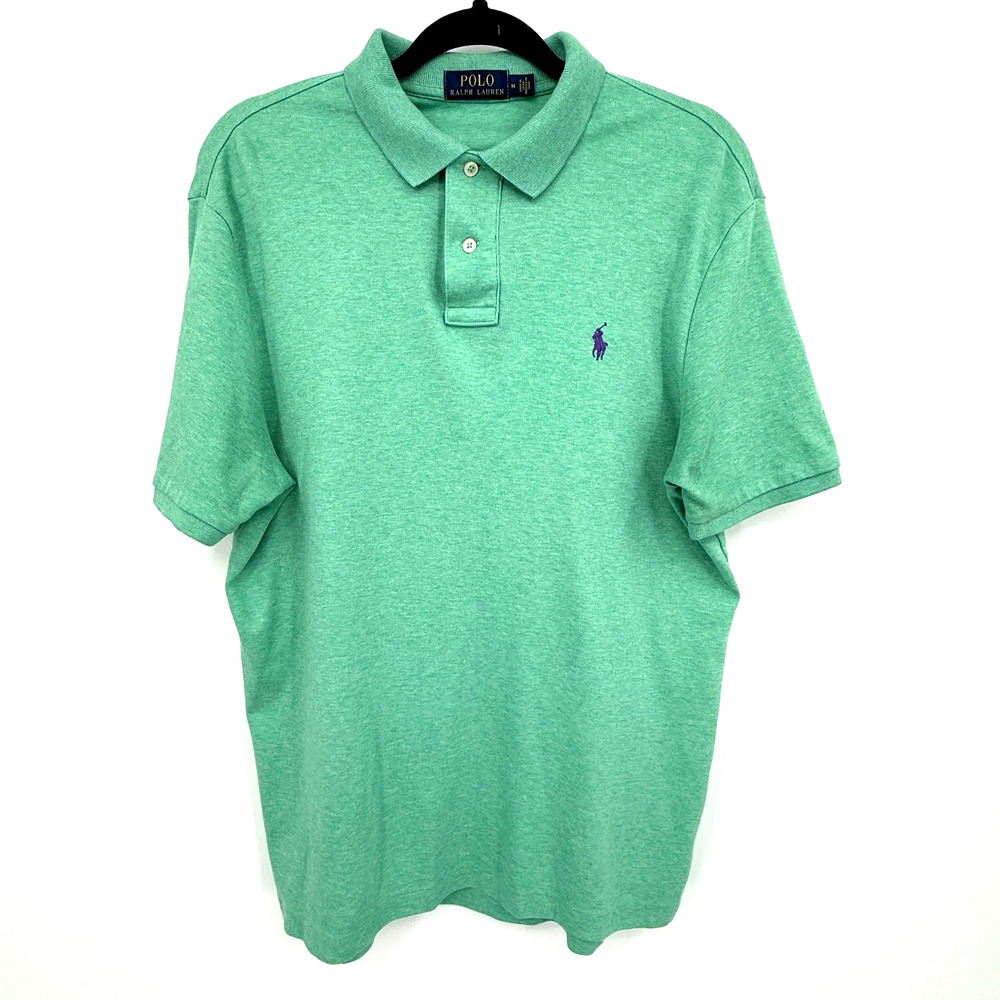 Polo Ralph Lauren Mens Shirt M Green Collared‎ Timeless Golf Preppy Minimalist